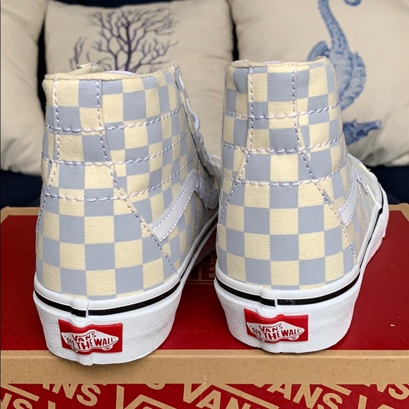 VANS Sk8-Hi TAPERED CHECKERBOARD Zenbl/TRWht WMNS - Picture 6 of 16
